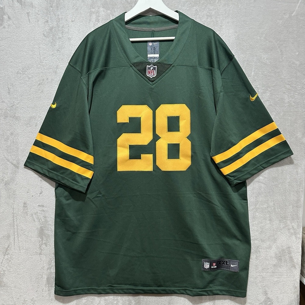 Nike Green Bay Packers #28 AJ Dillon 2XL 1950s Classic Alternate Game Jersey